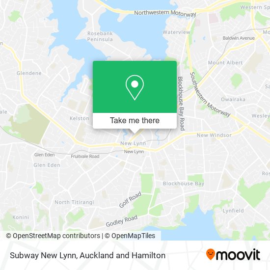 Subway New Lynn map