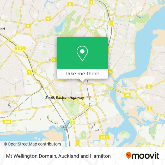 Mt Wellington Domain map