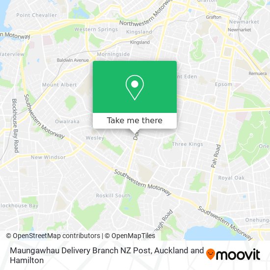Maungawhau Delivery Branch NZ Post map