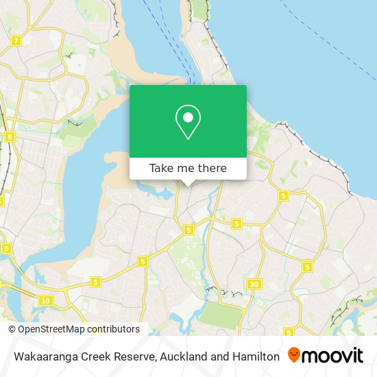 Wakaaranga Creek Reserve map