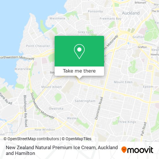 New Zealand Natural Premium Ice Cream map