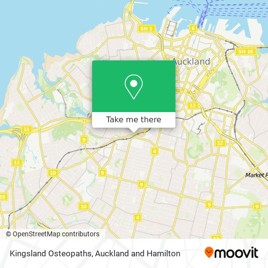 Kingsland Osteopaths map