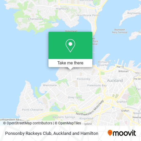 Ponsonby Rackeys Club map