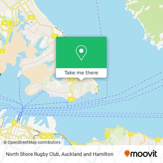 North Shore Rugby Club map