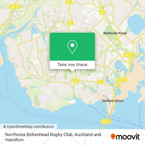 Northcote Birkenhead Rugby Club map