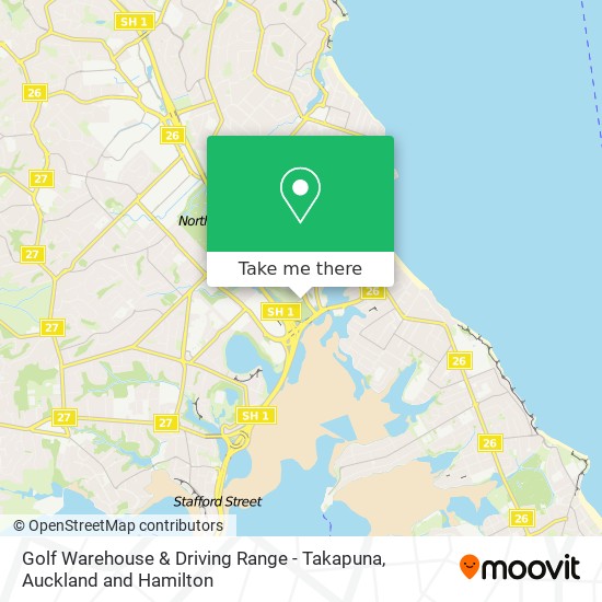 Golf Warehouse & Driving Range - Takapuna map