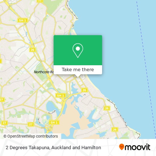 2 Degrees Takapuna map