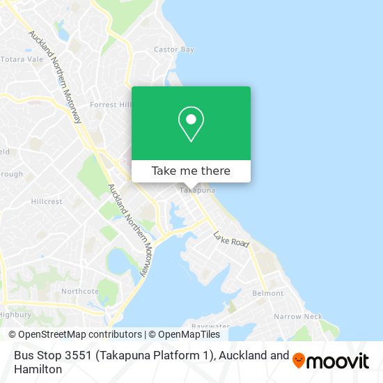 Bus Stop 3551 (Takapuna Platform 1) map