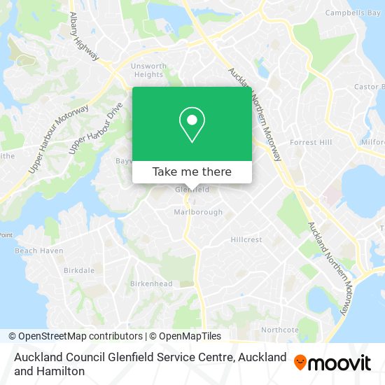 Auckland Council Glenfield Service Centre map