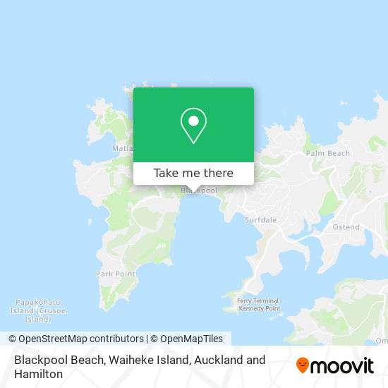 Blackpool Beach, Waiheke Island map