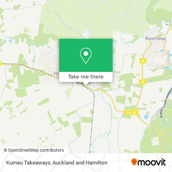 Kumeu Takeaways map