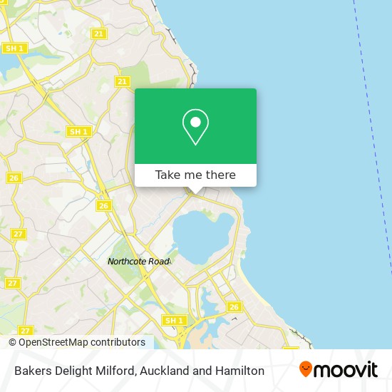 Bakers Delight Milford map