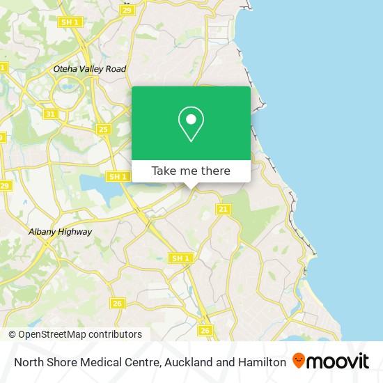 North Shore Medical Centre map