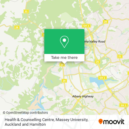 Health & Counselling Centre, Massey University map