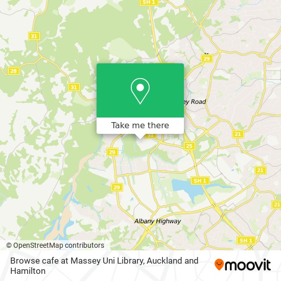Browse cafe at Massey Uni Library map