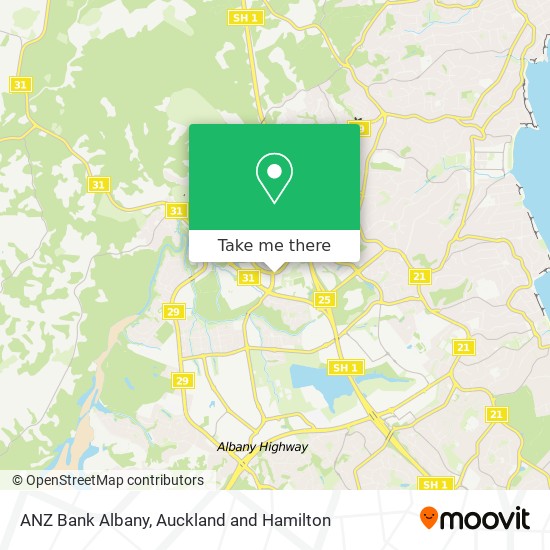 ANZ Bank Albany map