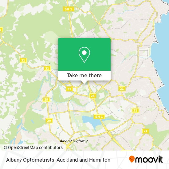 Albany Optometrists map