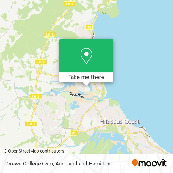 Orewa College Gym map