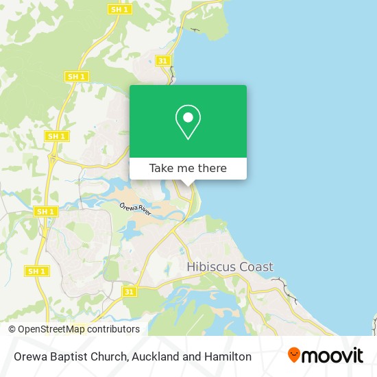 Orewa Baptist Church map