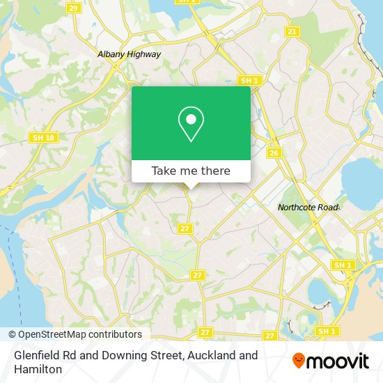 Glenfield Rd and Downing Street map