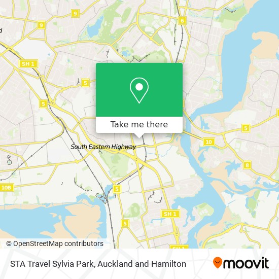 STA Travel Sylvia Park map