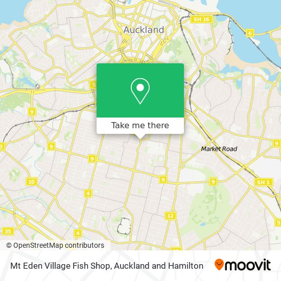 Mt Eden Village Fish Shop map