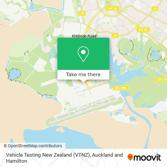 Vehicle Testing New Zealand (VTNZ) map
