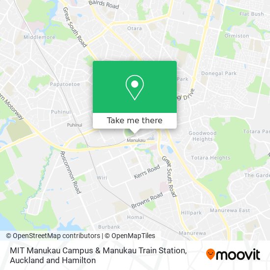 MIT Manukau Campus & Manukau Train Station地图