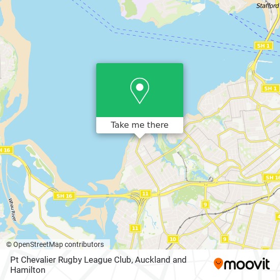 Pt Chevalier Rugby League Club map