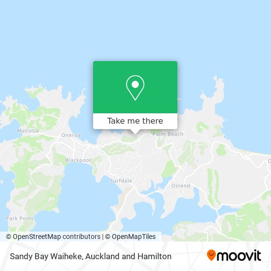 Sandy Bay Waiheke map