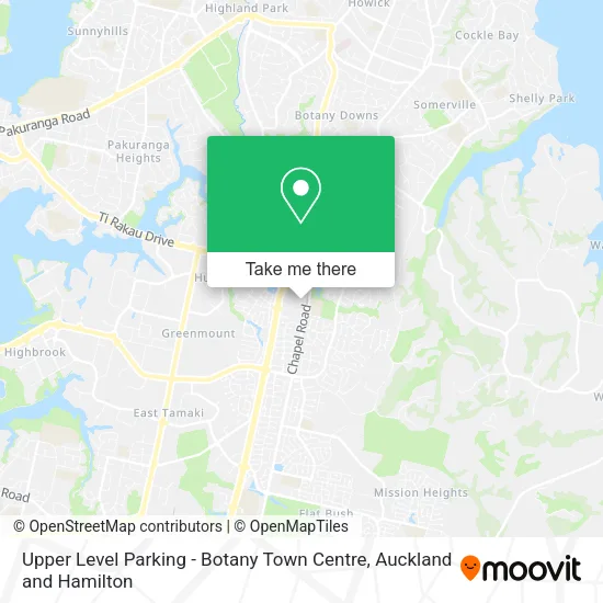 Upper Level Parking - Botany Town Centre map