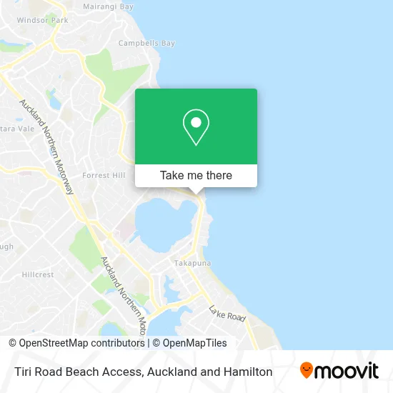 Tiri Road Beach Access map