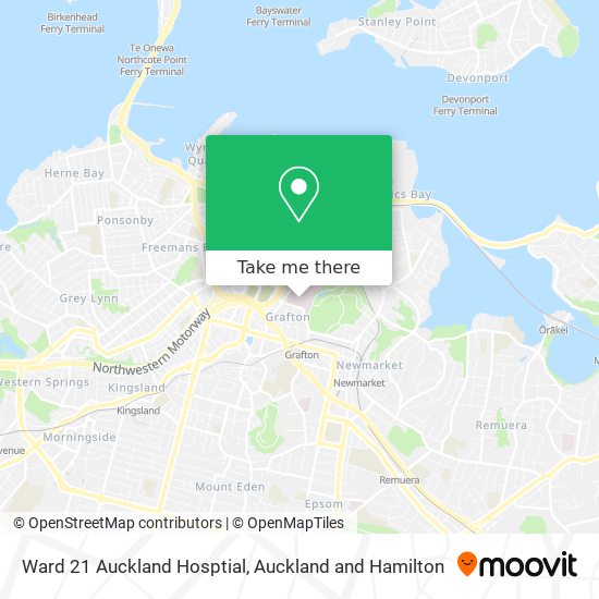 Ward 21 Auckland Hosptial map