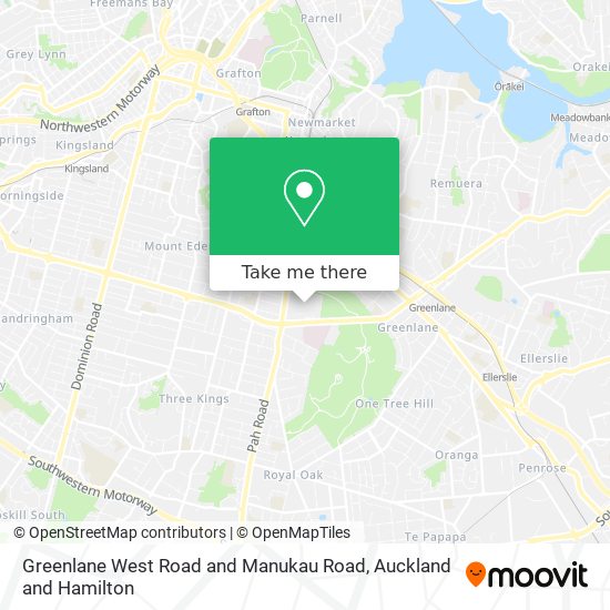 Greenlane West Road and Manukau Road map