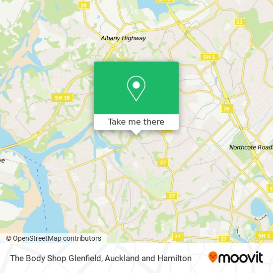 The Body Shop Glenfield map