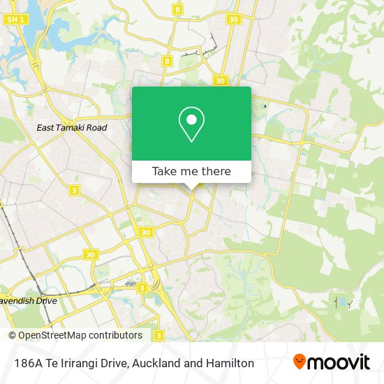 186A Te Irirangi Drive map