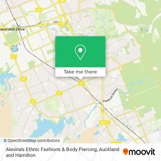 Alexina's Ethnic Fashions & Body Piercing map