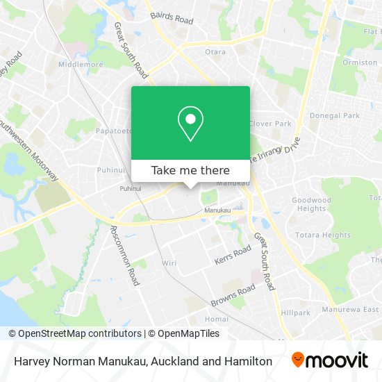 Harvey Norman Manukau map