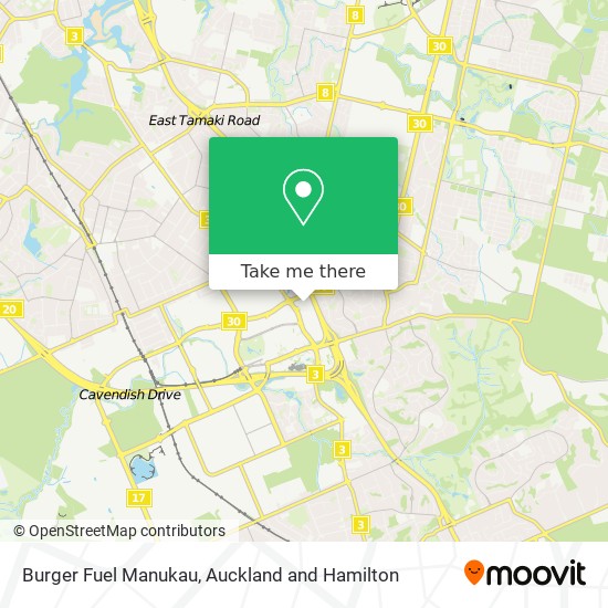 Burger Fuel Manukau map