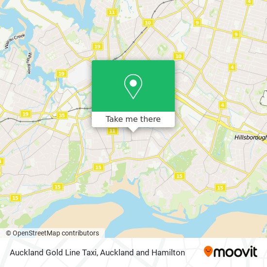 Auckland Gold Line Taxi map