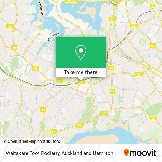 Waitakere Foot Podiatry map