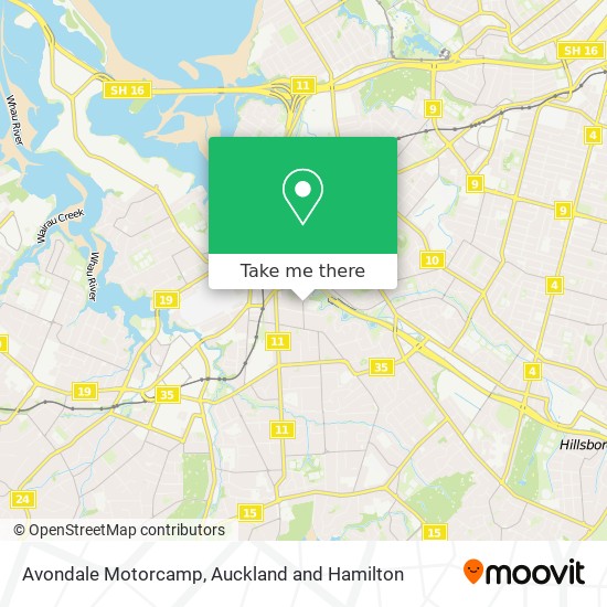 Avondale Motorcamp map