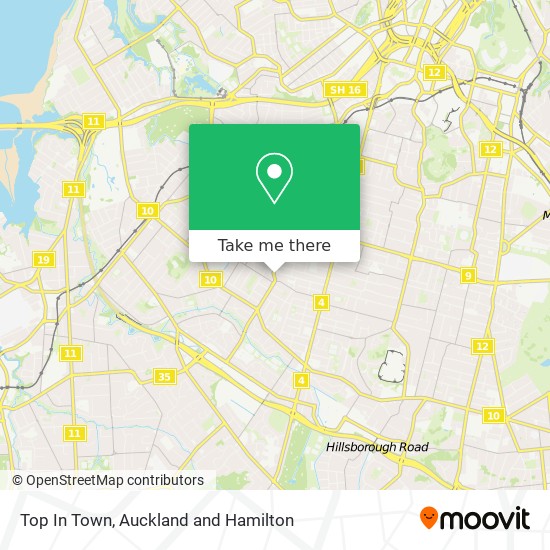 Top In Town map