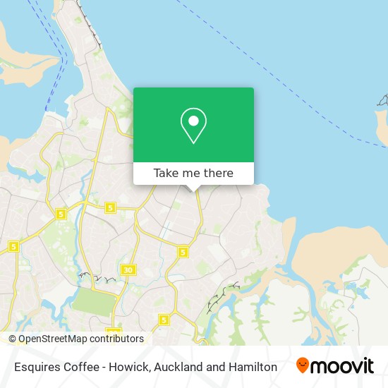 Esquires Coffee - Howick map