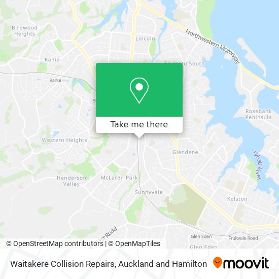 Waitakere Collision Repairs map