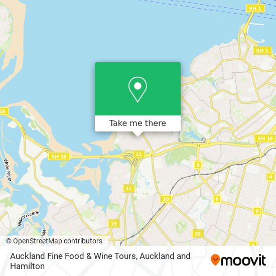 Auckland Fine Food & Wine Tours map