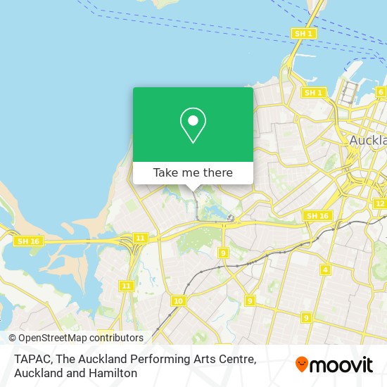 TAPAC, The Auckland Performing Arts Centre map
