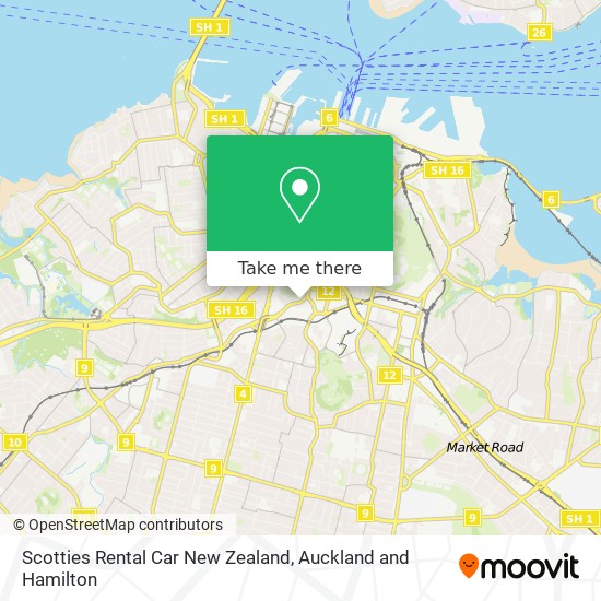 Scotties Rental Car New Zealand map