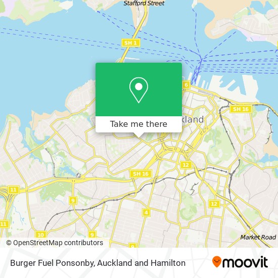 Burger Fuel Ponsonby map