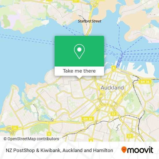 NZ PostShop & Kiwibank map